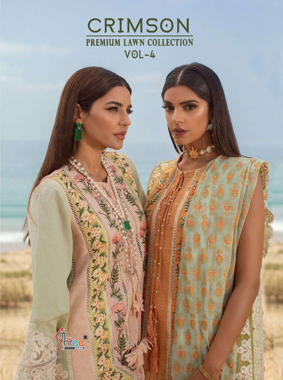 crimson premium lawn vol 4 by shree fabs cotton embroidery pakistani suits