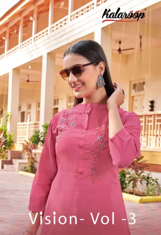 kalaroop vision vol 3 silk casual wear kurtis