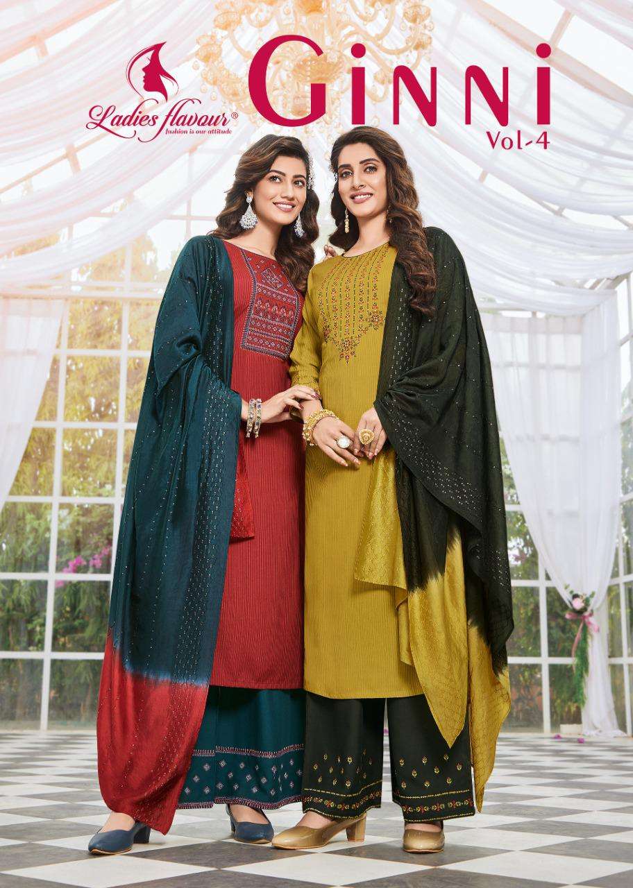 ladies flavour ginni vol 4 readymade 3pc suits branded collection 