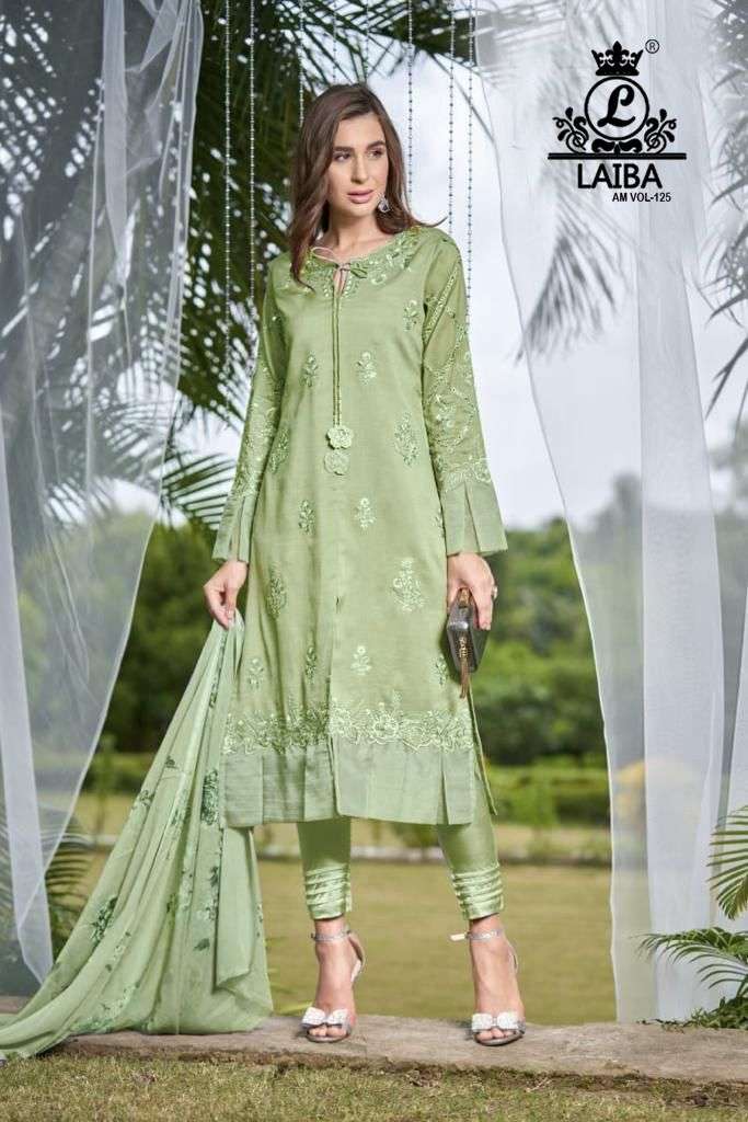 laiba am vol 125 pure georgette embroidery pakistani readymade suit