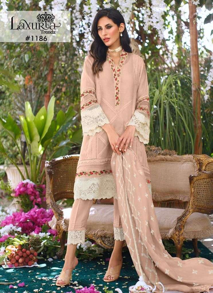 laxuria  d no 1186 embroidery pakistani kurti with bottom & dupatta collection 