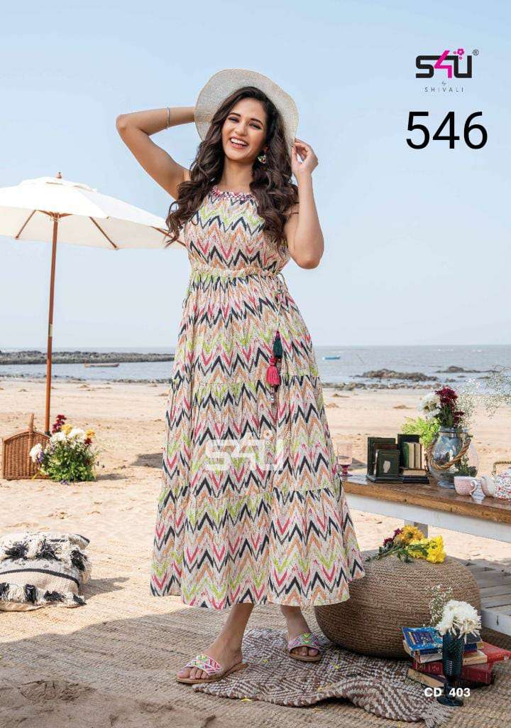 s4u 546 design beautiful long kurti combo set 