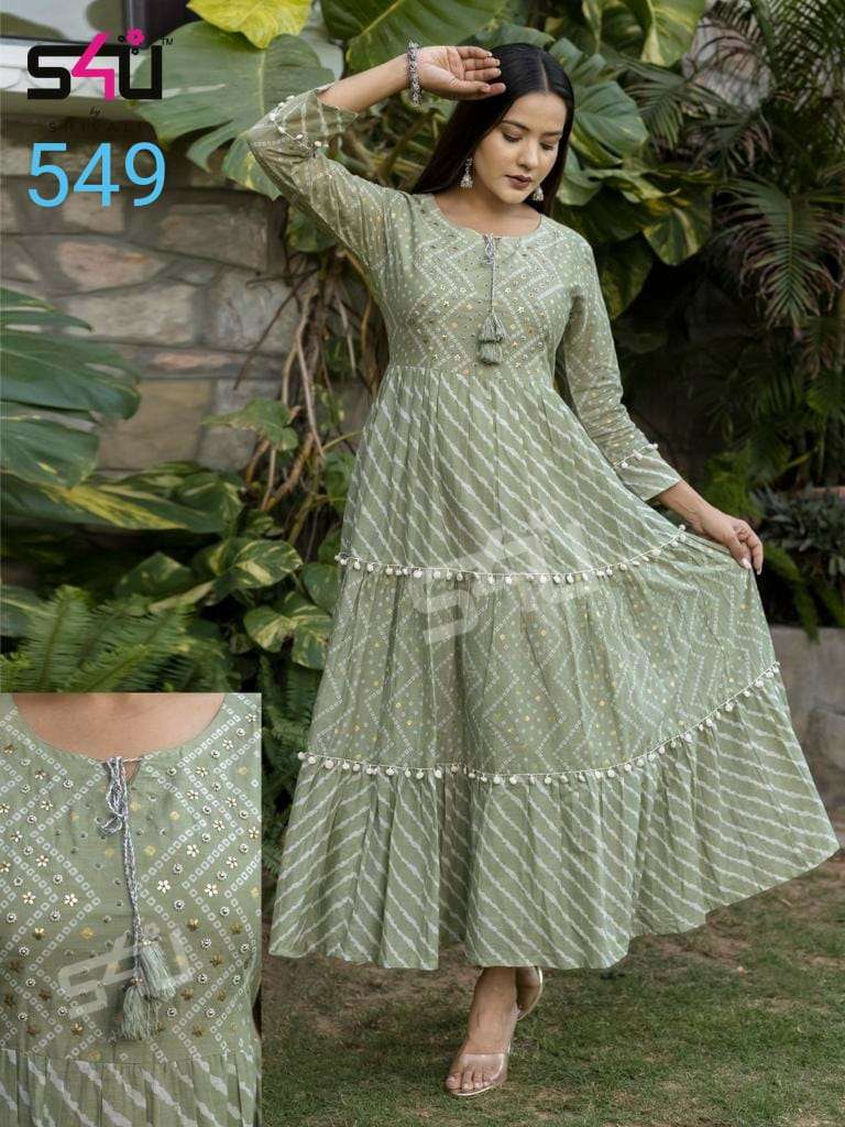 s4u 549 design beautiful long kurti combo set 