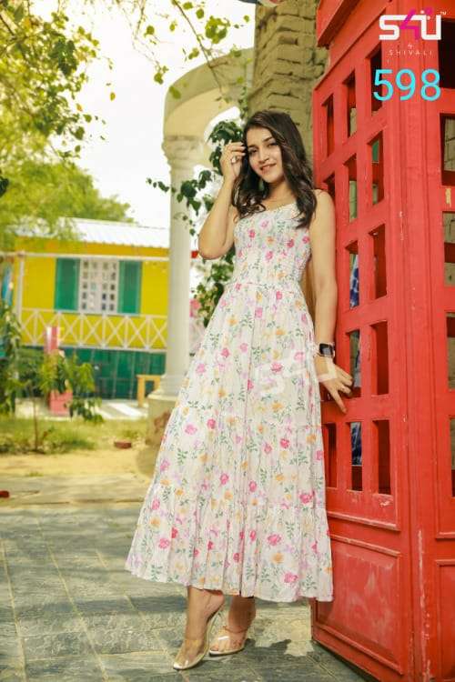 s4u 598 design beautiful long kurti combo set 