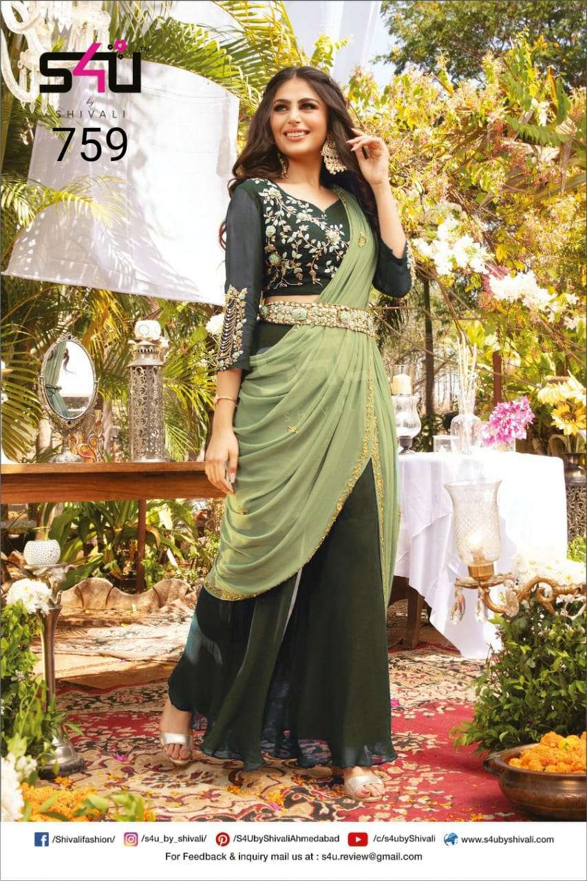 s4u 759 design combo set of party wear kurtis 