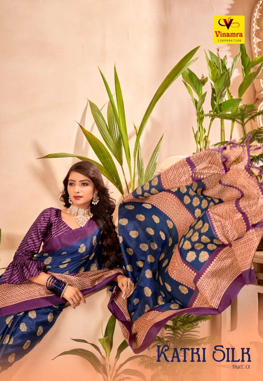 vinamra katki silk vol 1 casual wear south sarees authorized supplier 