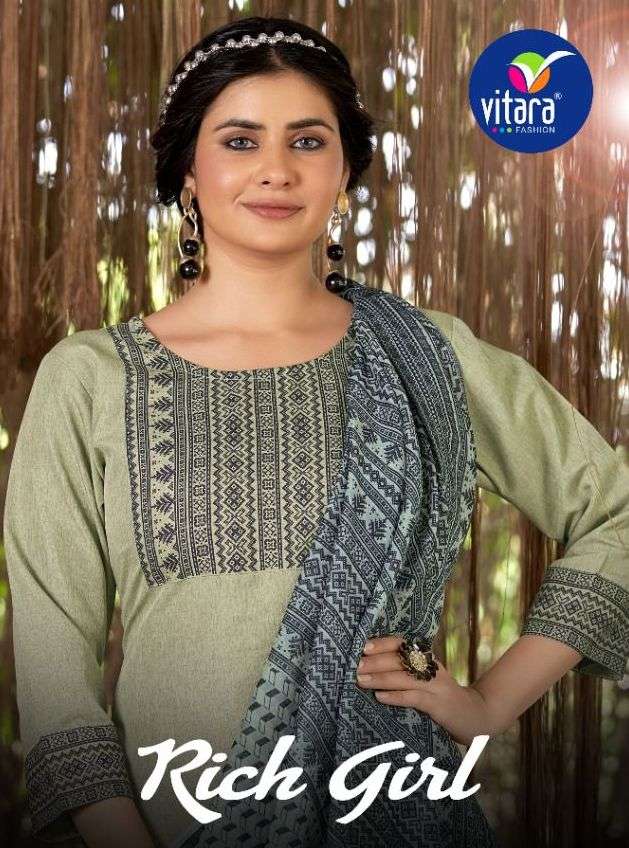 vitara rich girl readymade top with pent and dupatta set 