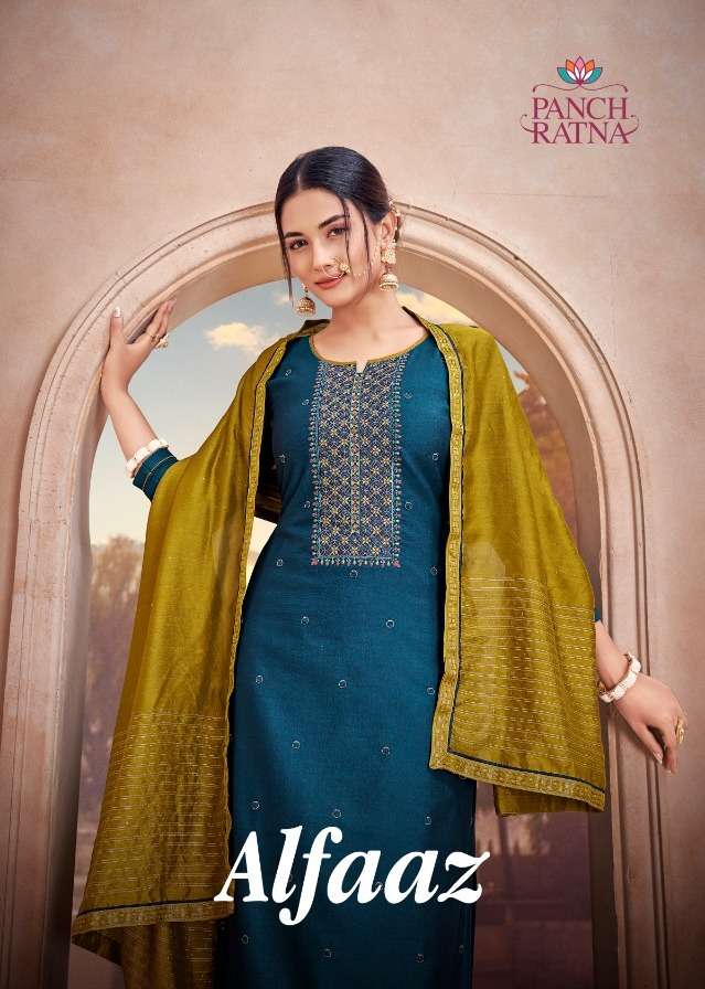 alfaaz by panch ratna silk work casual wear dresses