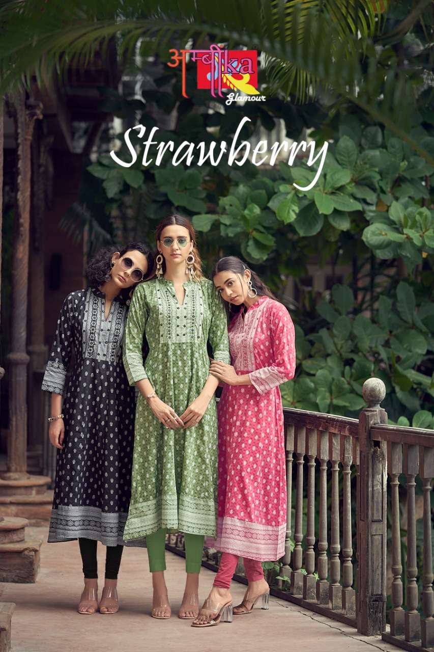 ambika strawberry long gown mirror work neck embroidery kurti design exports Malaysia singapore 