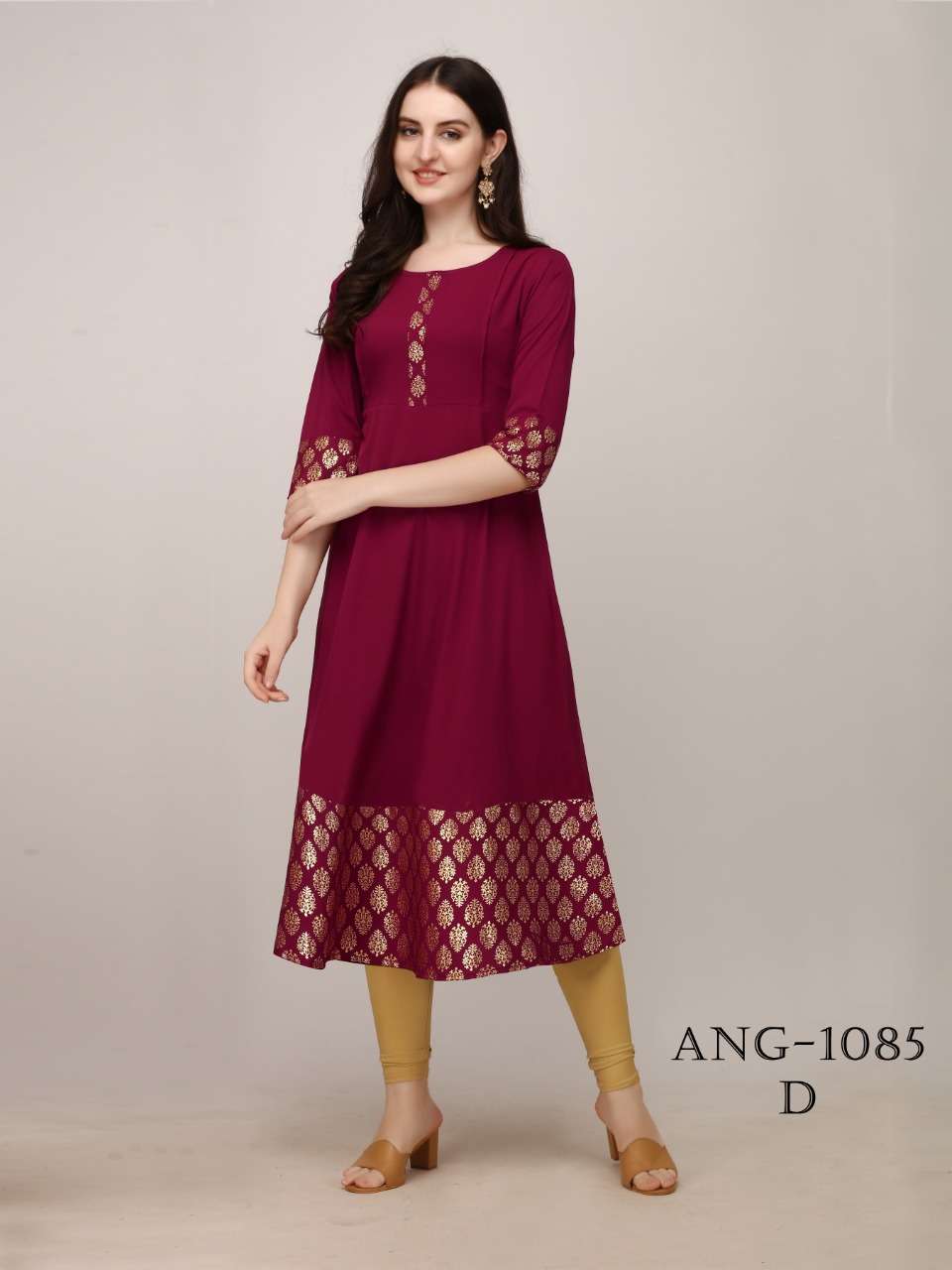 ang 1085 design simple casual wear ladies kurti exports 