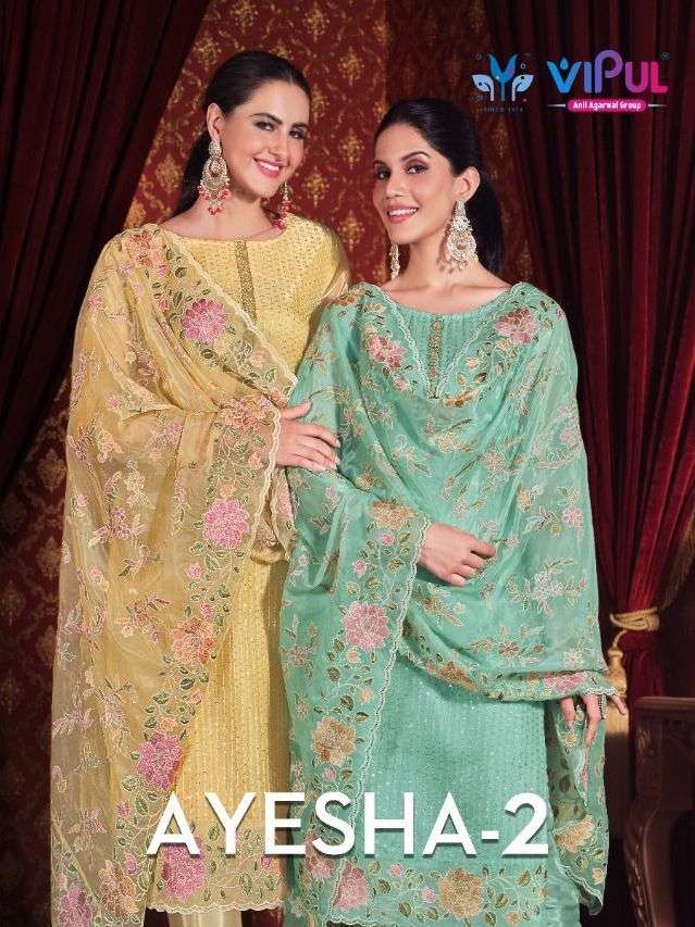 ayesha vol 2 by vipul soft organza work party wear salwar kameez