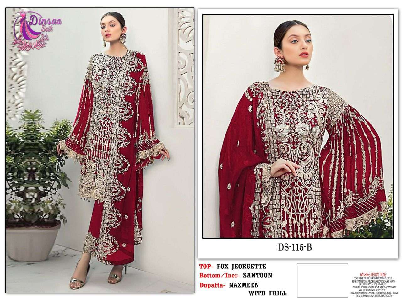 dinsaa suit d 115 pakistani concept of georgette dresses 