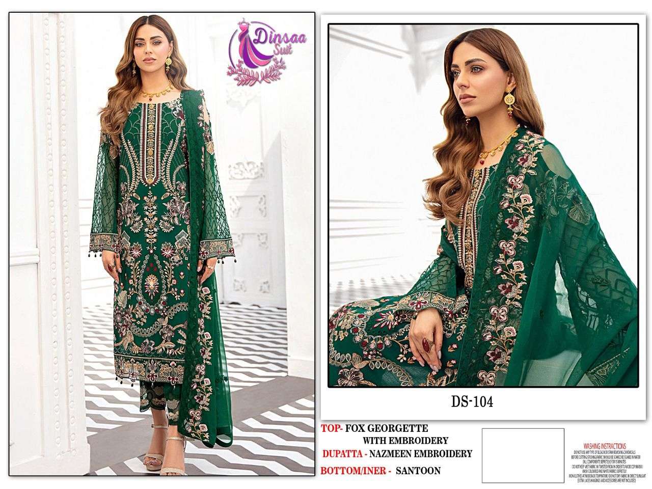 dinsaa suit ds 104 pakistani concept of georgette dresses 