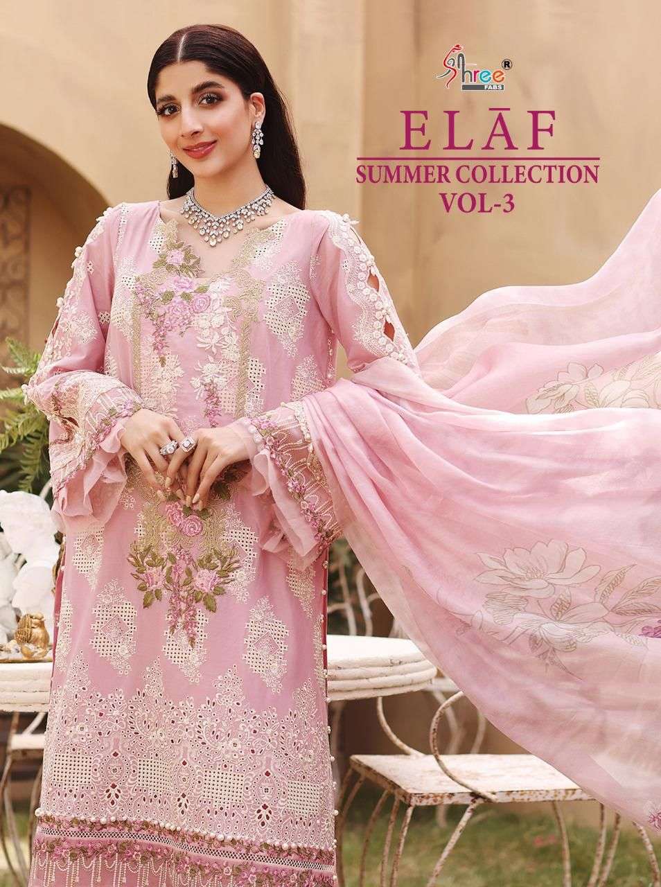 elaf summer collection vol 3 by shree fabs cotton embroidery pakistani suits