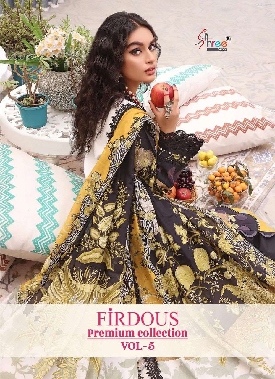 firdous premium vol 5 by shree fabs cotton work pakistani dresses