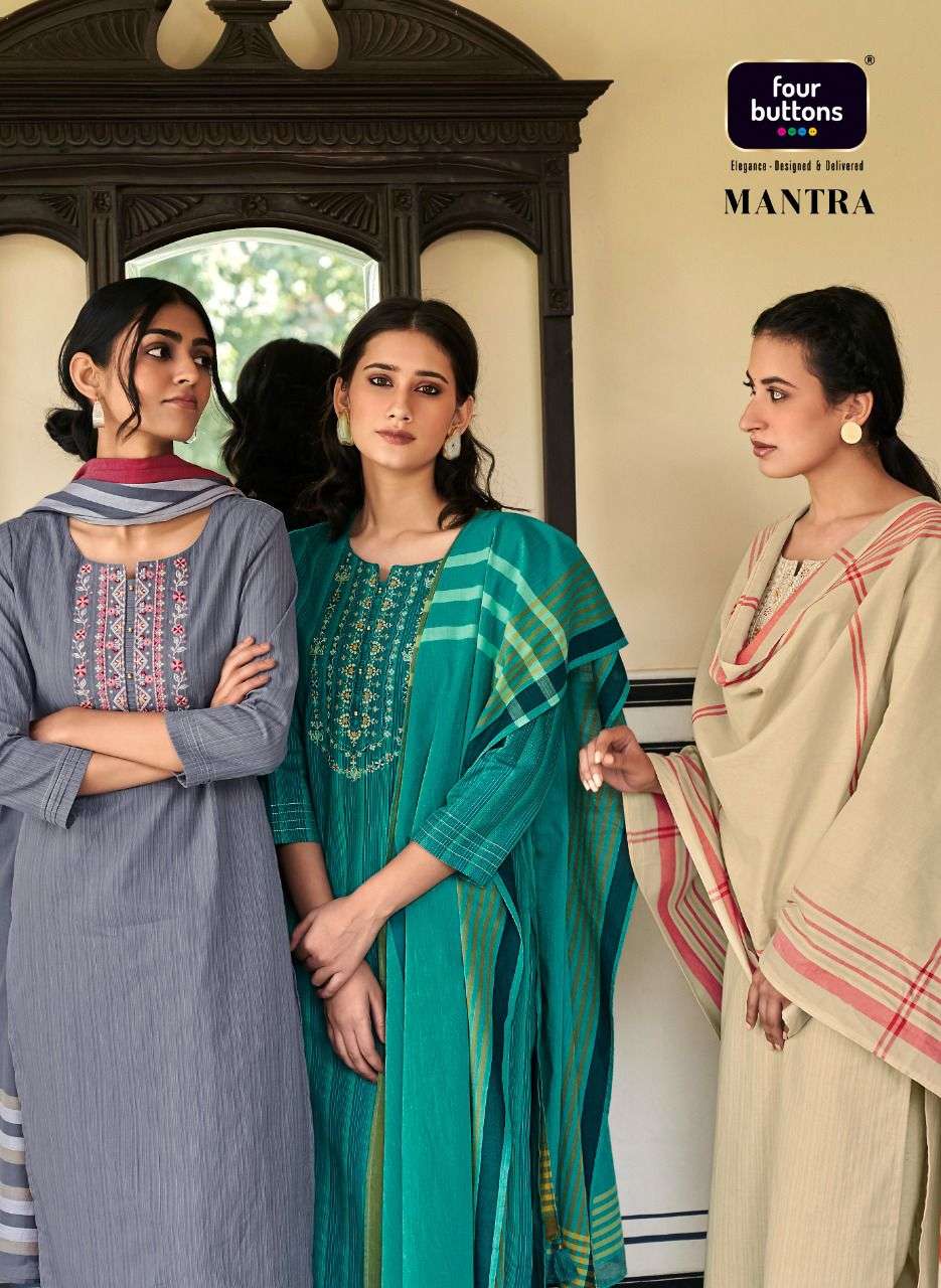 four buttons mantra readymade 3pc dress new designs 