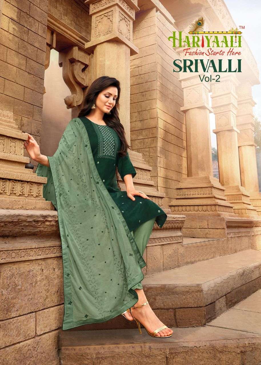 hariyaali srivalli vol 2 readymade top with pant and dupatta set 