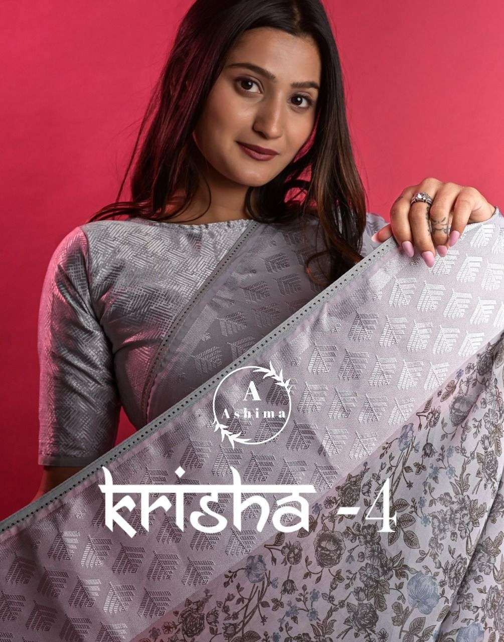 krisha vol 4 by ashima georgette printed weaving jacquard fancy sarees