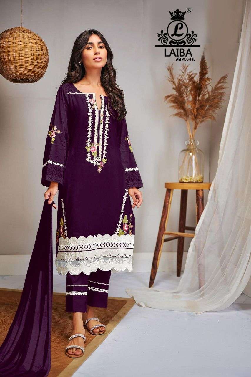 laiba am vol 113 beautiful georgette full stitch pakistani salwar kameez