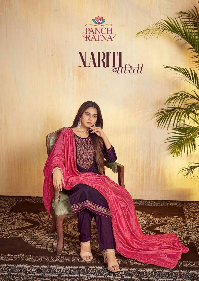 panch ratna nariti silk work daily wear dress materials