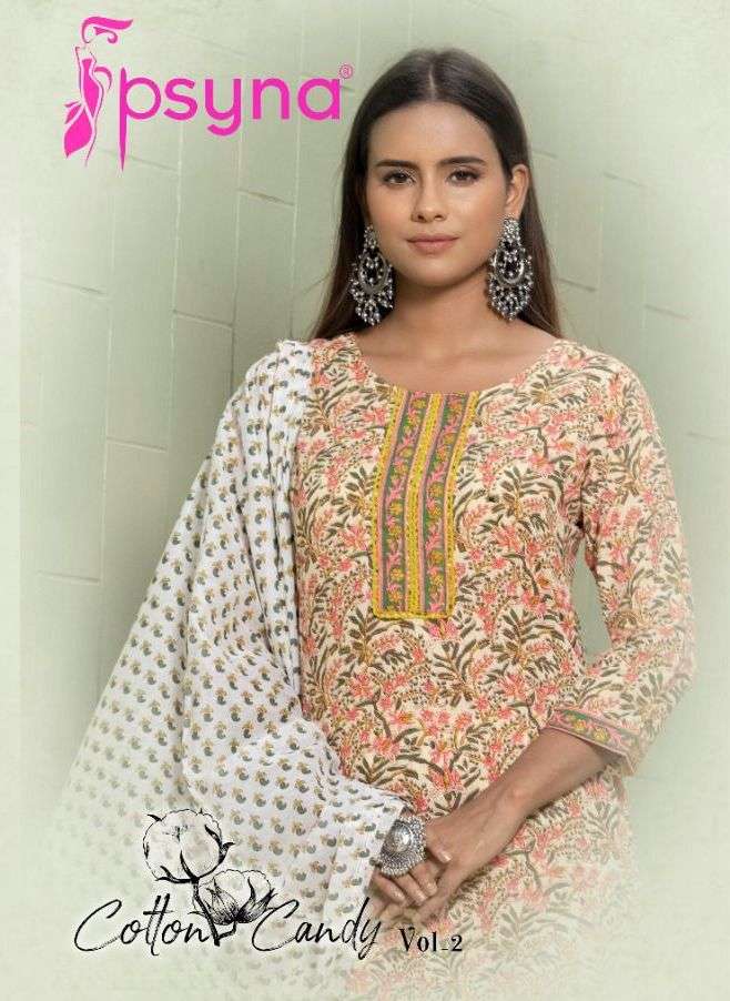 psyna cotton candy vol 2 beautiful pure cotton printed salwar suits exports 