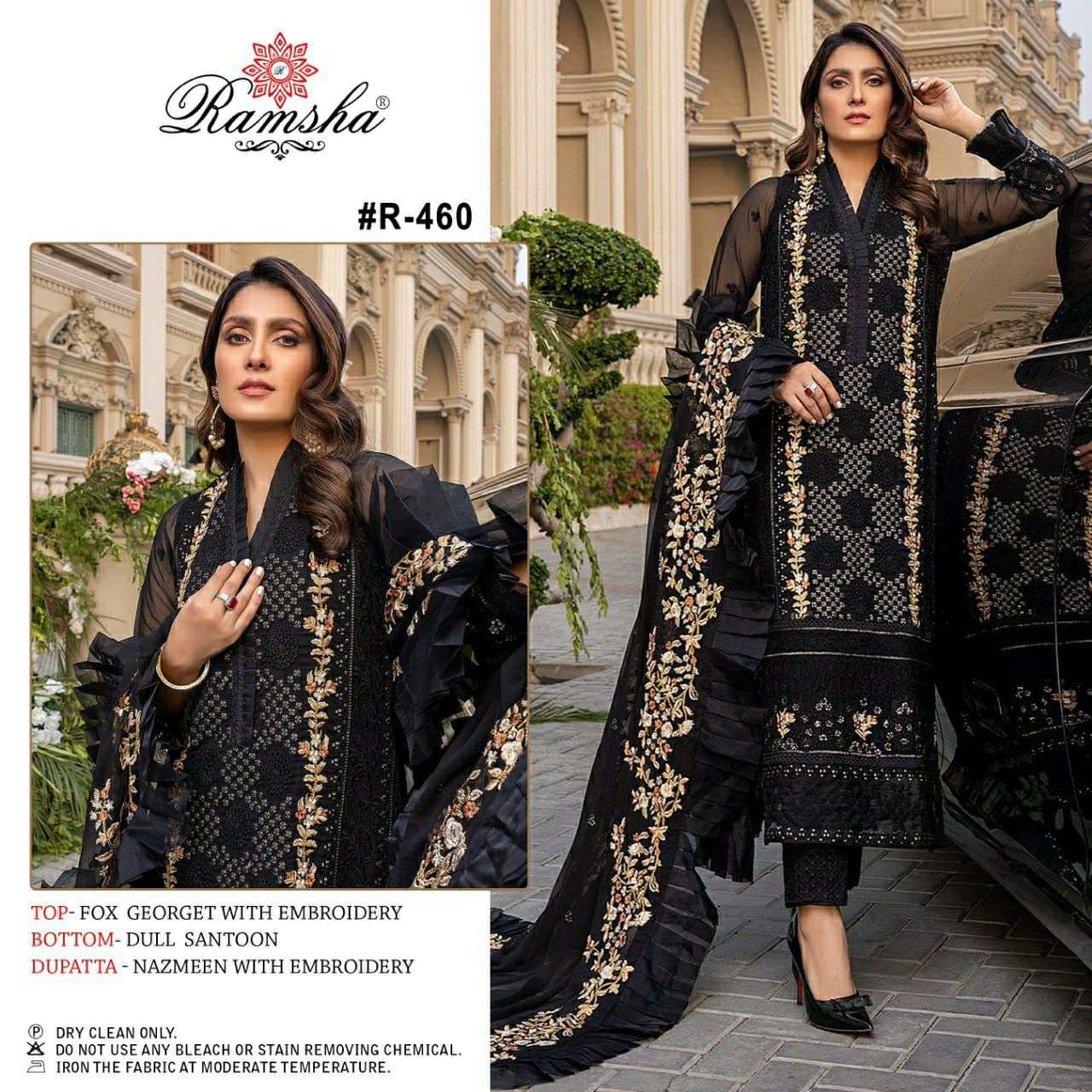 ramsha 460 nx dark colour design pakistani suits 