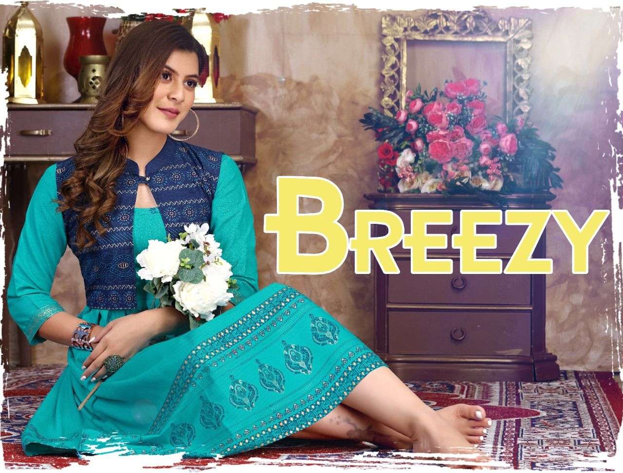 RIYAA BREEZY VOL.1 14 Kg Liquid RAYON WITH JACKET KURTI CATALOG WHOLESALER BEST RATE