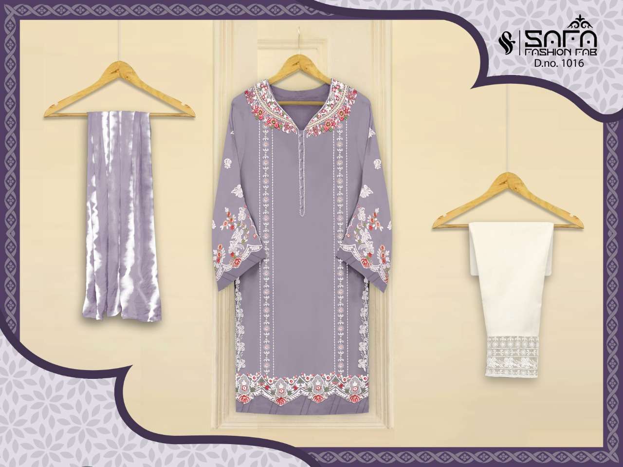 safa fashion 1016 classy look readymade pakistani kurti with pant & dupatta