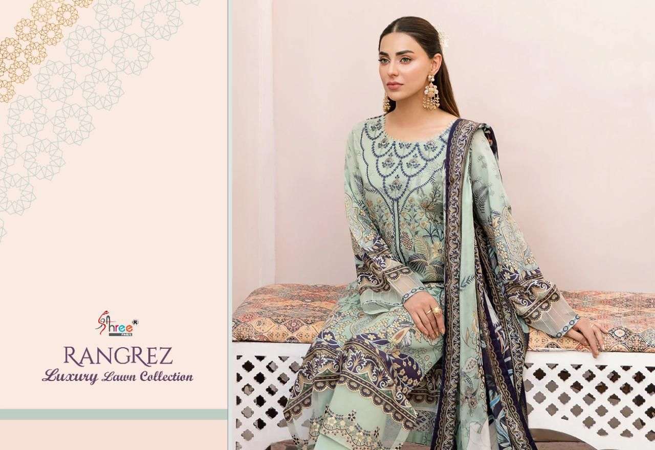 shree fabs rangrez luxury lawn pakistani suits collection