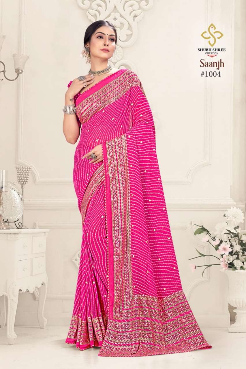 shubh shree creation saanjh weightless sarees latest design 