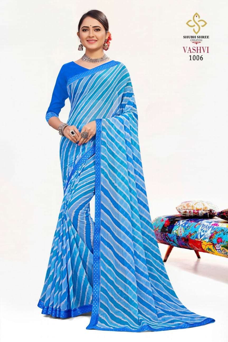 vashvi by shubh shree georgette printed sarees