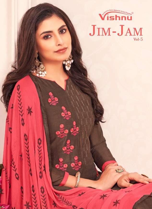 vishnu impex jim jam vol 5 zharna silk ladies dress materials