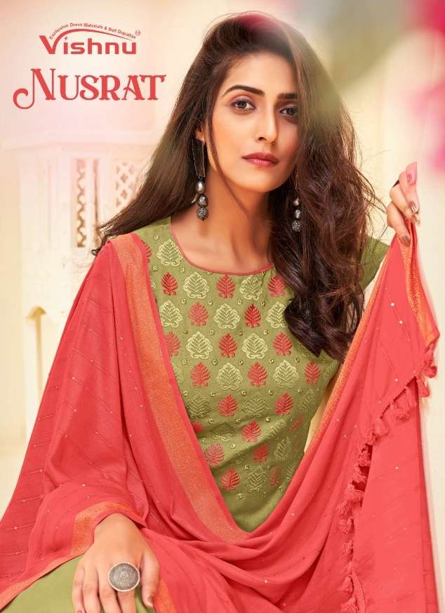 vishnu impex nusrat cotton casual wear ladies dress materials