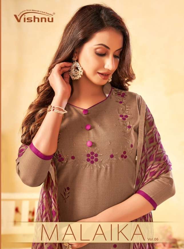 vishnu malaika vol 6 diamond cotton casual dress materials