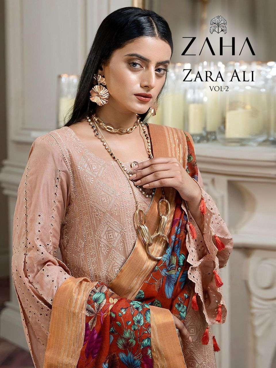 zaha zara ali vol 2 cotton with embroidery paksitani concept dresses 