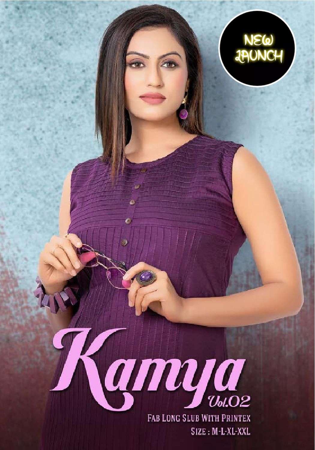  BEAUTY KAMYA VOL-2 HEAVY LONG SLUB WITH  PRINTEX KURTI CATALOG WHOLESALER ATEBEST R