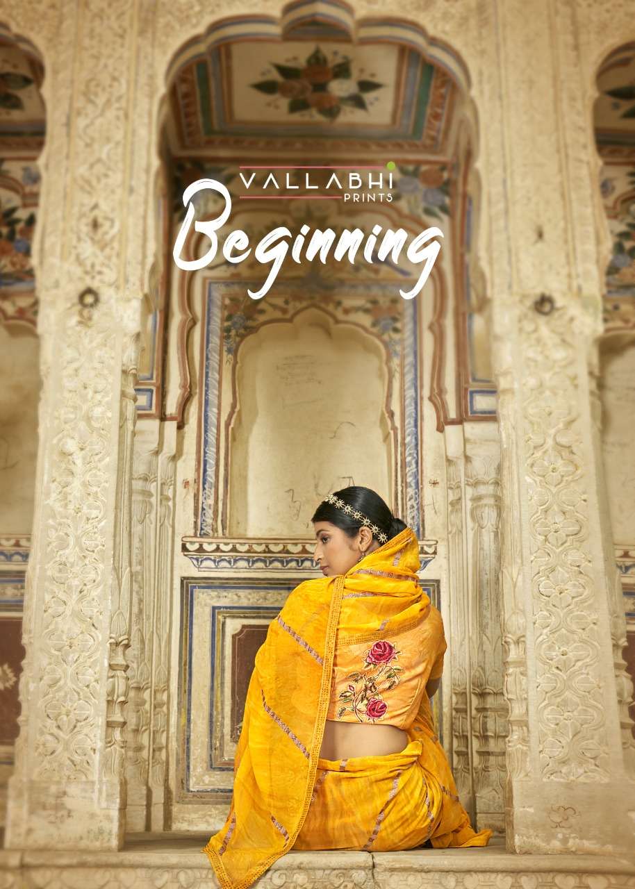 beginning by vallabhi georgette saree with designer blouse