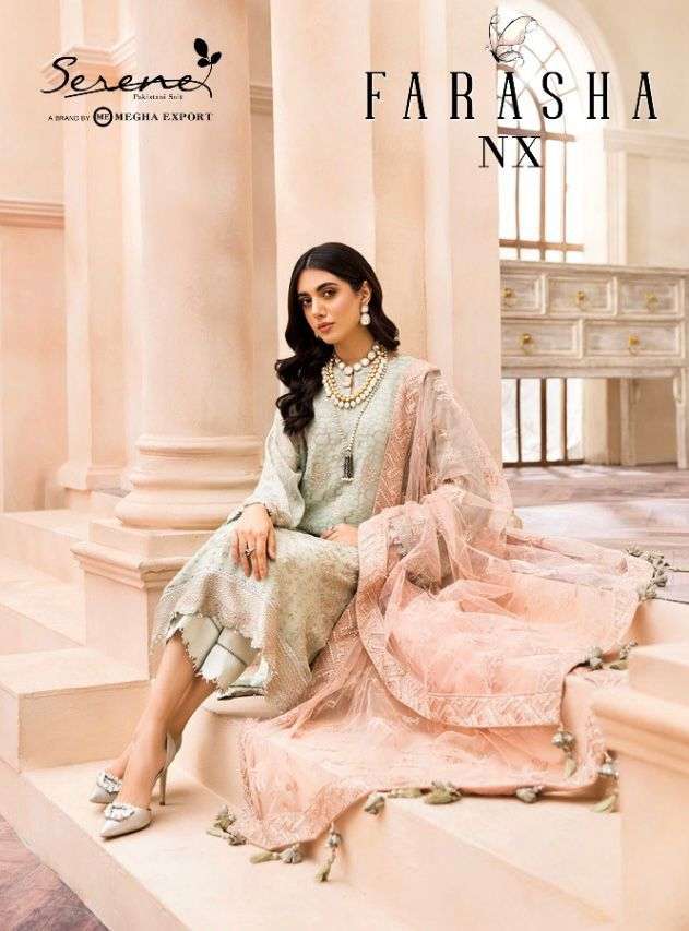 farasha nx by megha exports georgette pakistani ethnic wear suit wholesaler