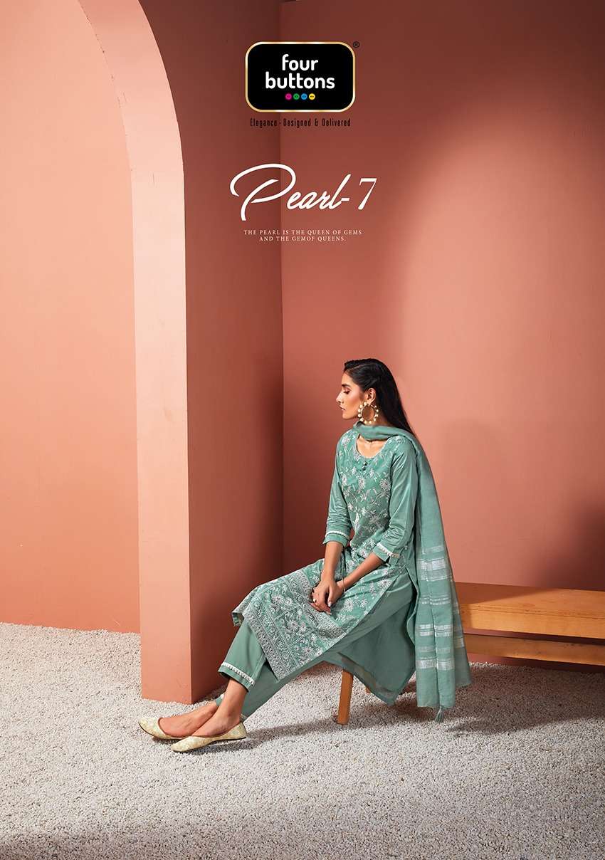 four buttons pearl vol 7 lakhnavi work readymade 3 piece collection at kc