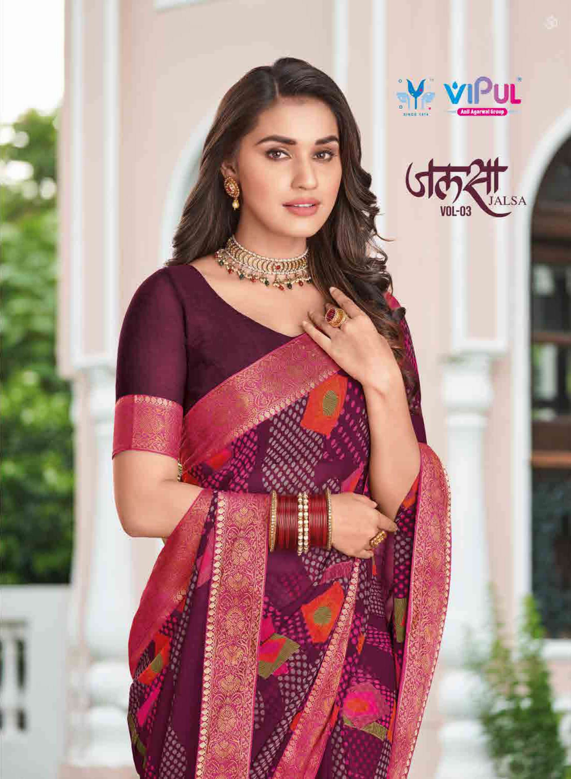 jalsa vol 3 by vipul georgette printed designer sarees