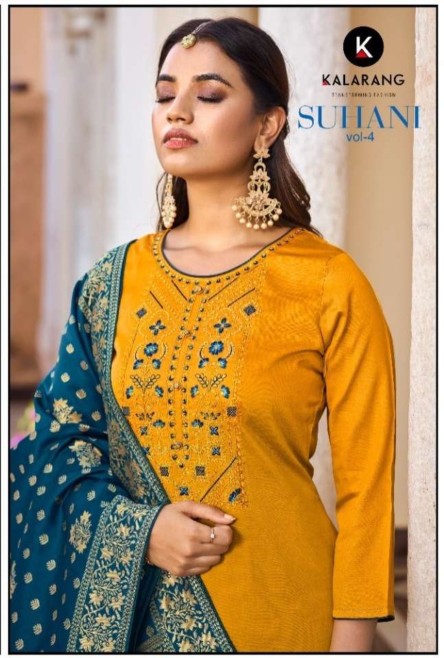 kalarang suhani vol 4 jam silk with work dress materials