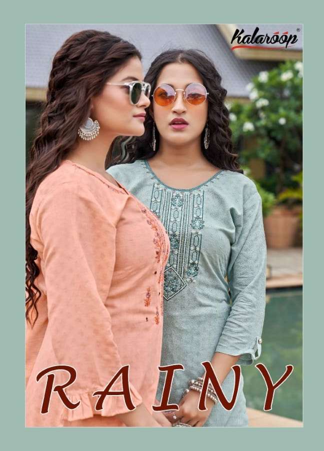 kalaroop rainy rayon khatli work kurtis