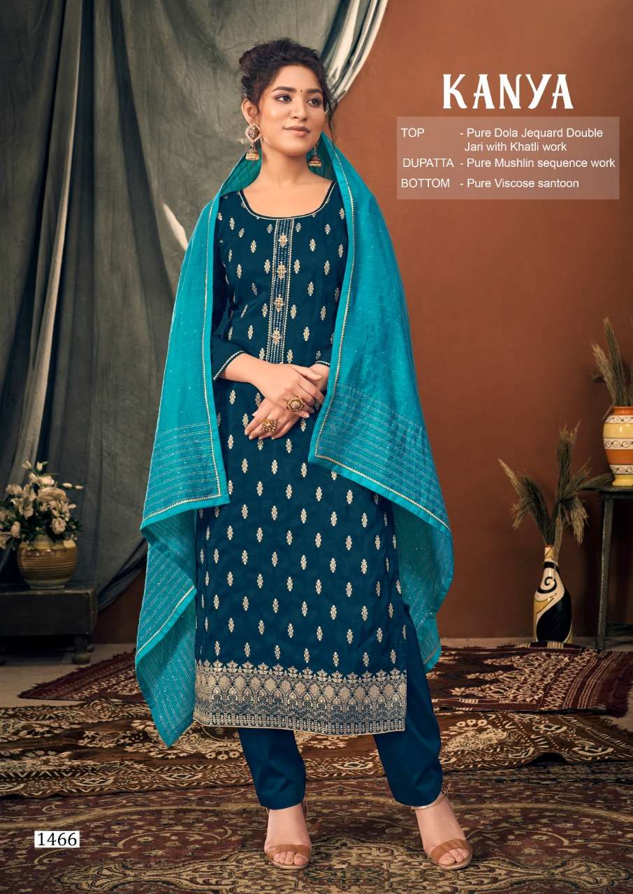 kanya by triple aaa dola jacquard khatli work salwar kameez