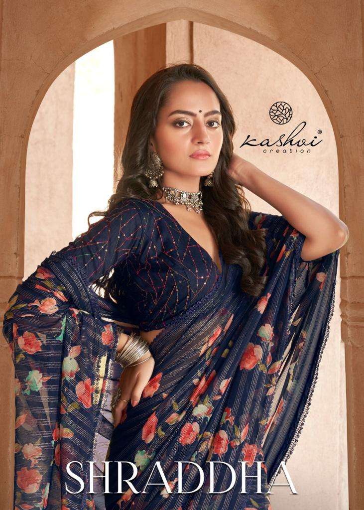 kashvi shraddha vol 2 georgette with floral print sarees 