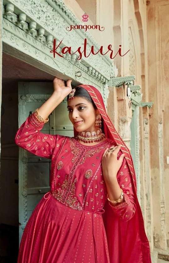 kasturi by rangoon readymade rayon designer suit wholesaler