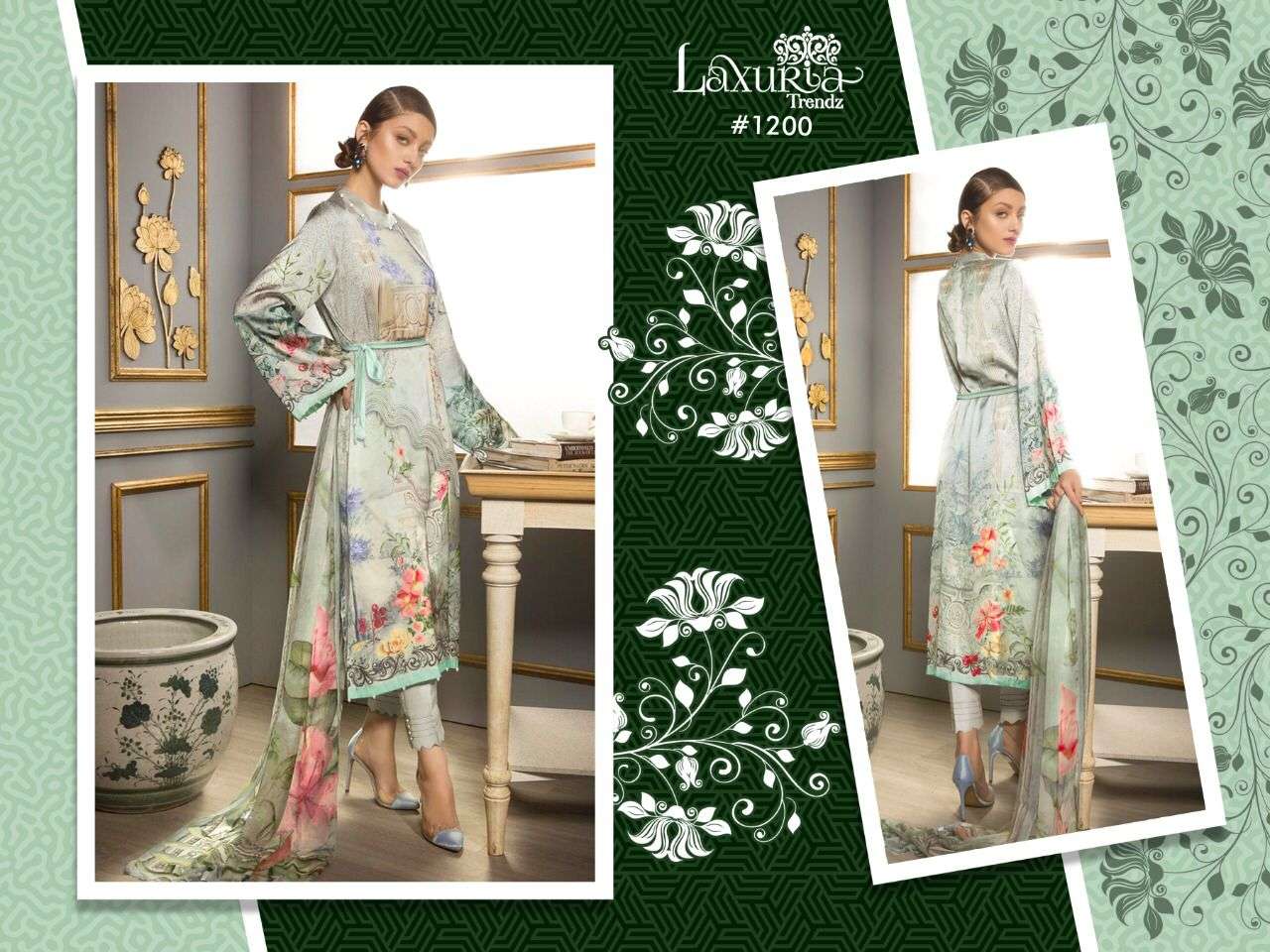 laxuria trendz d no 1200 maslin designer readymade party wear suits