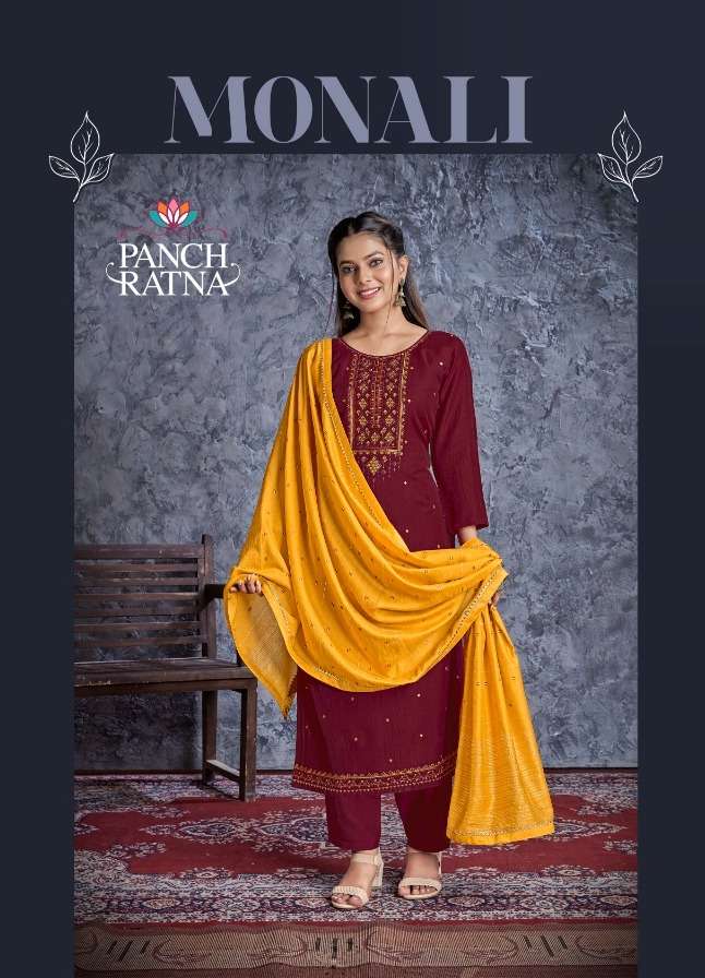 monali by panch ratna silk with work dresses supplier