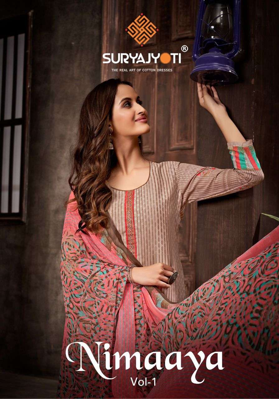 nimaaya vol 1 by suryajyoti muslin print dress materials 