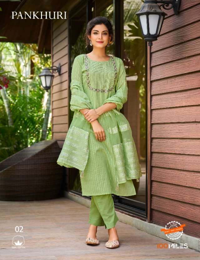 pankhuri by 100 miles cotton casual readymade salwar kameez