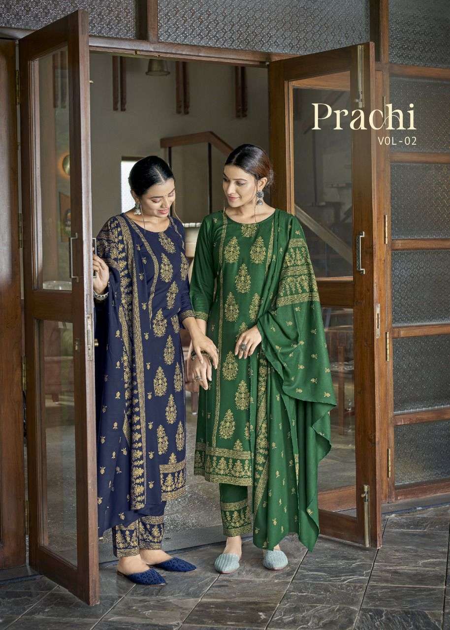 prachi vol 2 3pc catalog of kurti with pent and dupatta set 